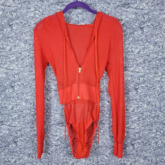 Red Fishnet Bosysuit - Picture 1 of 6
